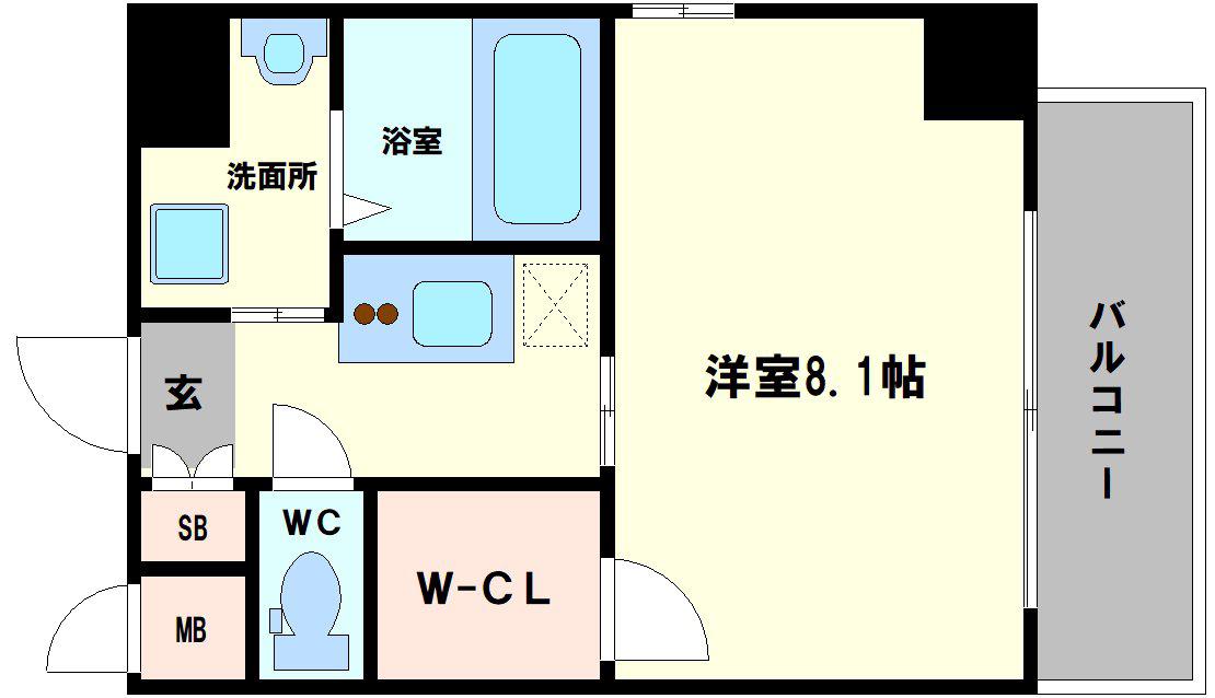 エストーネ野田阪神(1K/10階)の間取り写真