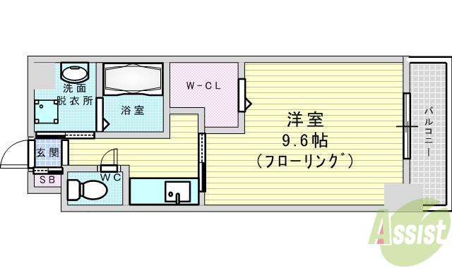 大阪モノレール彩都線 豊川駅(大阪) 徒歩15分 7階建 築26年(1K/4階)の間取り写真