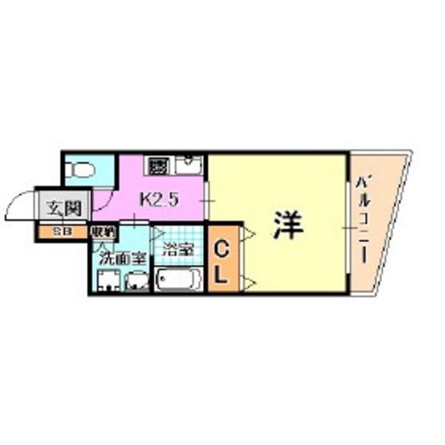 CITYSPIRE神戸元町I(1K/9階)の間取り写真