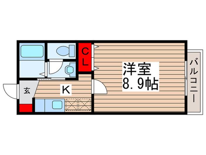 アクシズA(1K/2階)の間取り写真