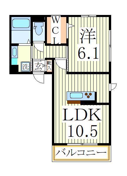 フォレストヴィラ(1LDK/3階)の間取り写真