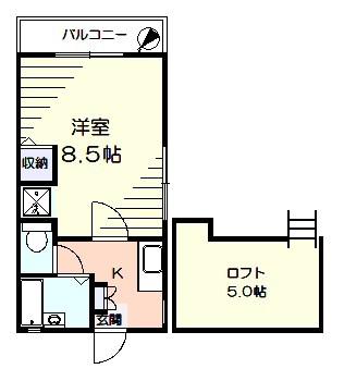 なほみ荘(1K/2階)の間取り写真