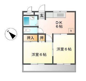 上島マンション(2DK/3階)の間取り写真