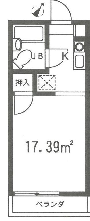 ハーモニーヒル(1K/2階)の間取り写真