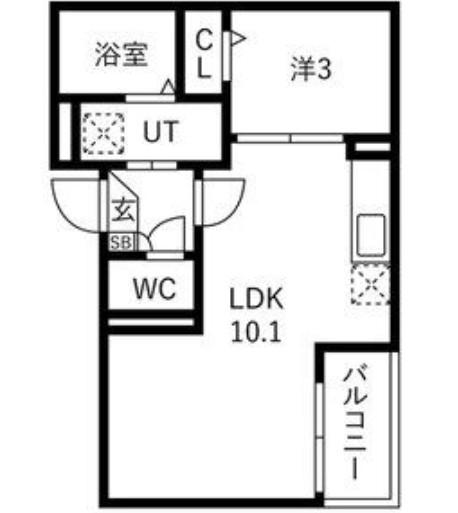JACK INAKAMII(1LDK/3階)の間取り写真