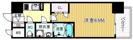 エスリード梅田西第5(1K/4階)の間取り写真