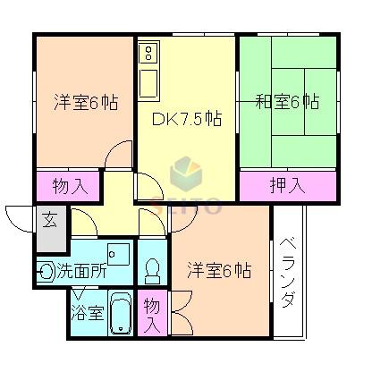 セブンコーポ豊中(3DK/2階)の間取り写真