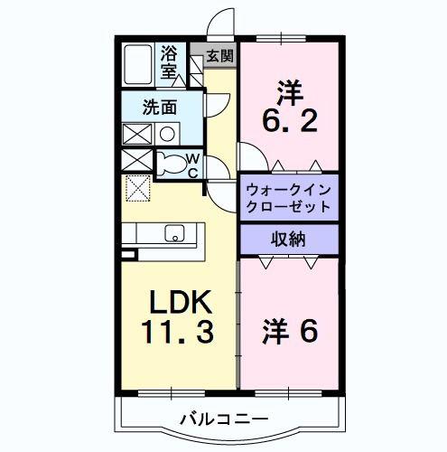 グランドエテルナ(2LDK/3階)の間取り写真