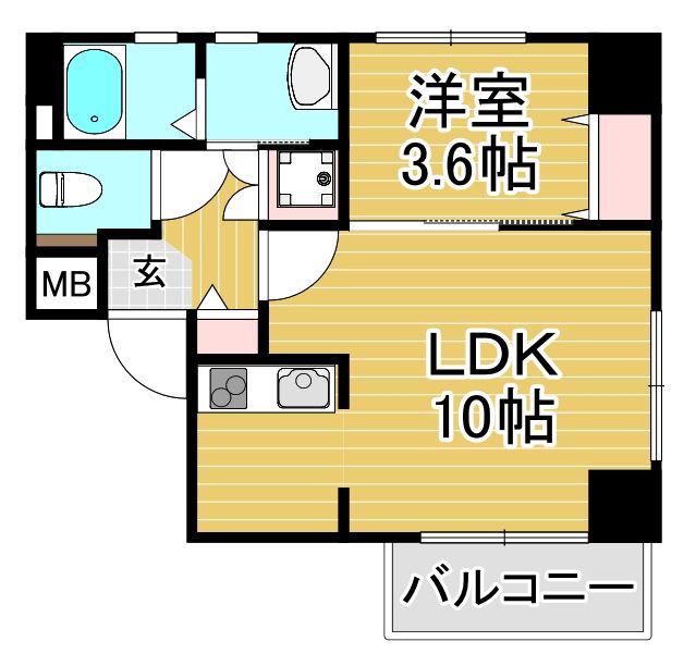 CLASSIER STYLE平尾駅前(1LDK/2階)の間取り写真