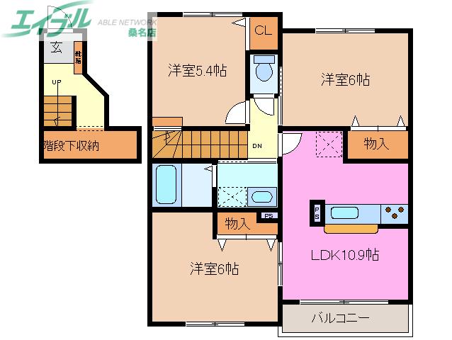 ミルキー・ウェイ壱番館(3LDK/2階)の間取り写真