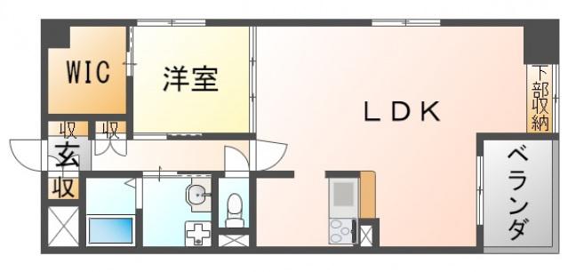 CASSIA江坂(1LDK/2階)の間取り写真