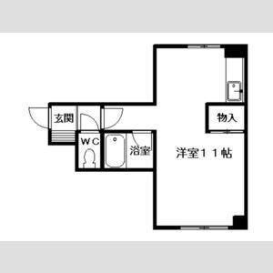 パラシオンN29(1K/3階)の間取り写真