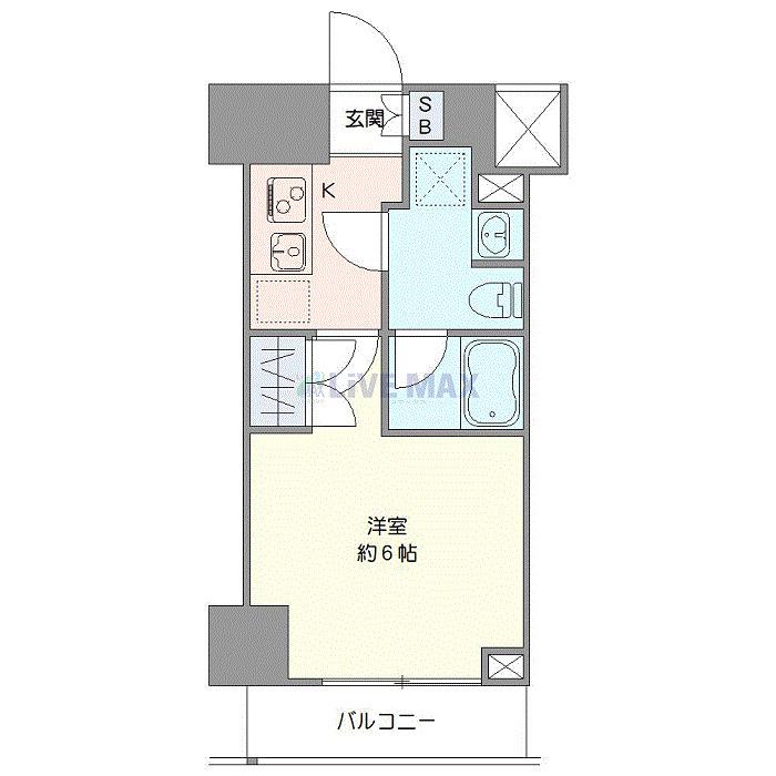 クレヴィスタ横浜関内II(1K/5階)の間取り写真