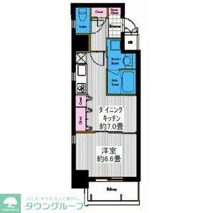 レジディア高岳(1DK/7階)の間取り写真