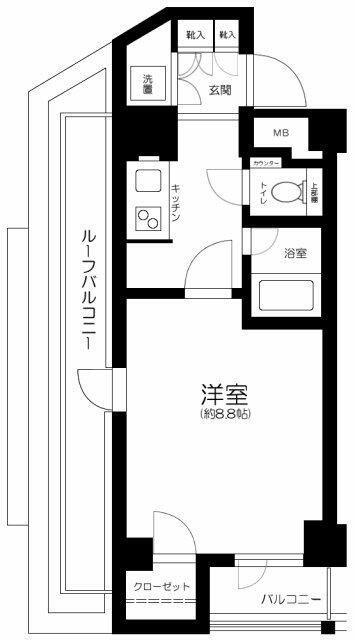 EXIM OGIKUBO(1K/4階)の間取り写真