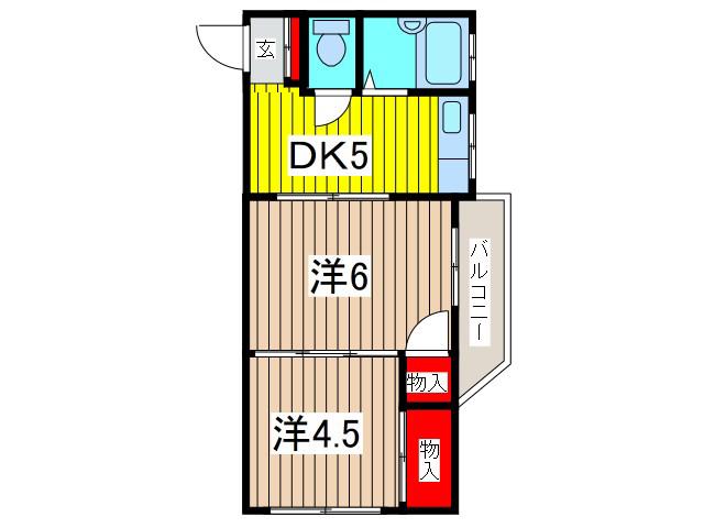 コートM・T・K(2DK/2階)の間取り写真