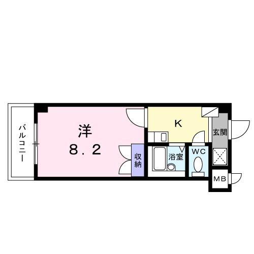 エステートT.H(1K/1階)の間取り写真