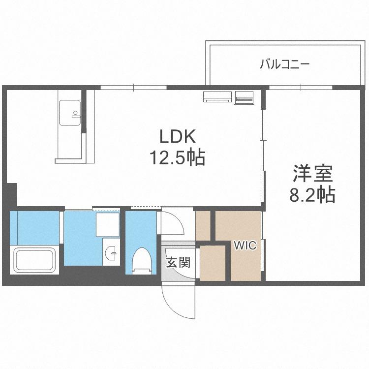 ファインレジデンス南4条イースト(1LDK/6階)の間取り写真