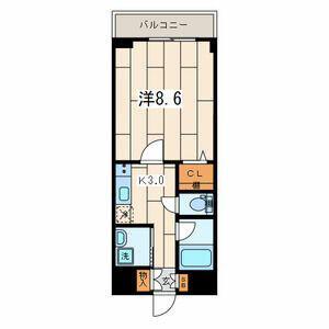 デュオ・コーポ(1K/3階)の間取り写真