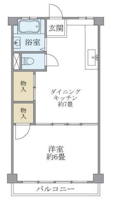 浅川コーポ(1DK/1階)の間取り写真
