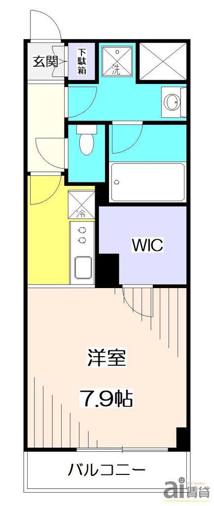 GARDENSQUARE(1K/3階)の間取り写真