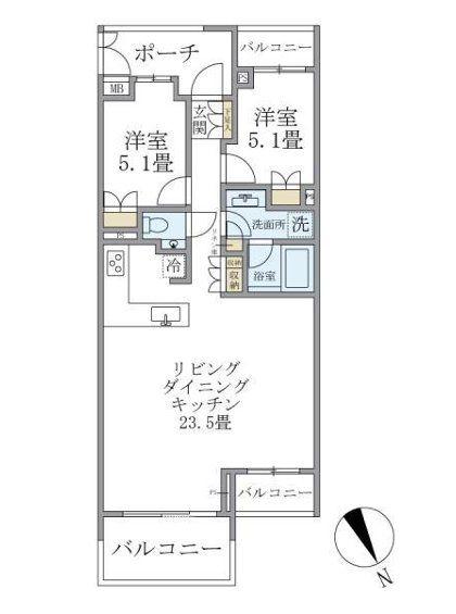 目白ガーデンヒルズ(2LDK/5階)の間取り写真