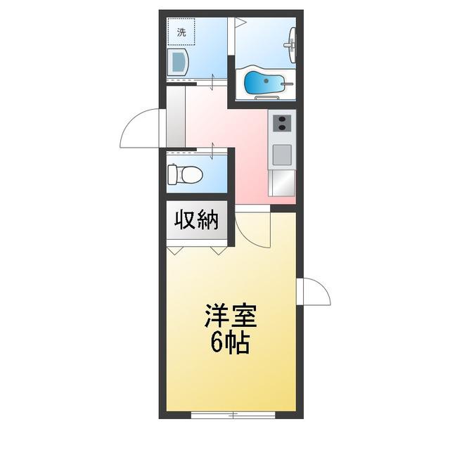 南矢名Mアパート(1K/2階)の間取り写真
