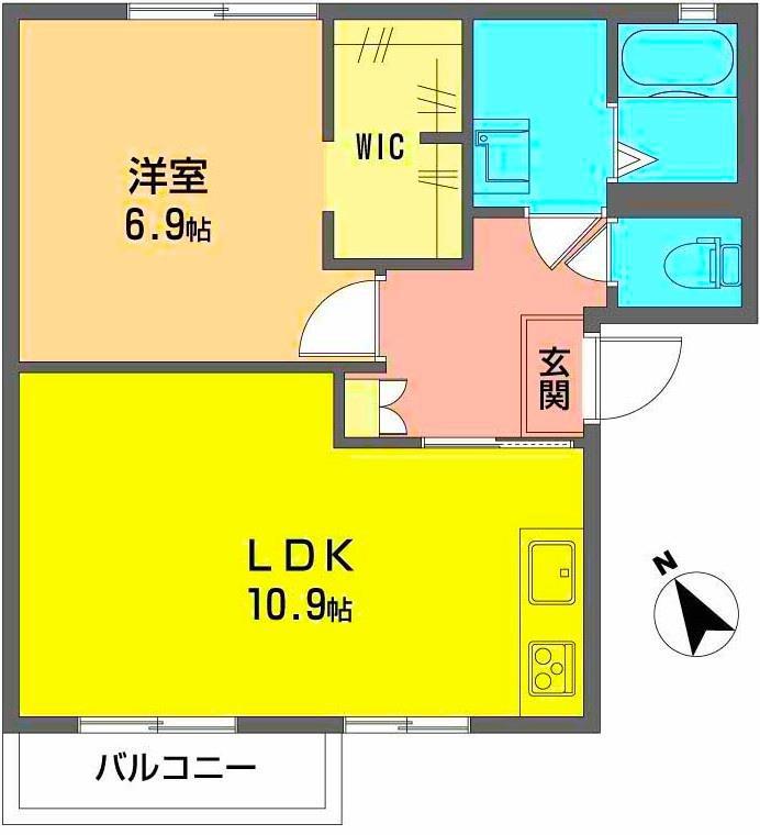 M・Mハイツ374 A(1LDK/2階)の間取り写真