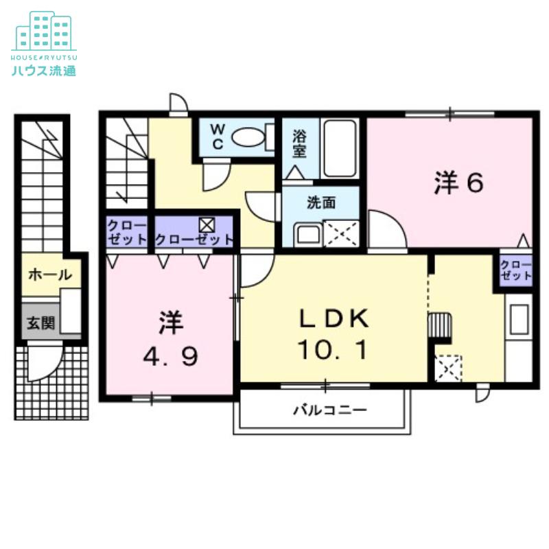 アベニュー諏訪(2LDK/2階)の間取り写真
