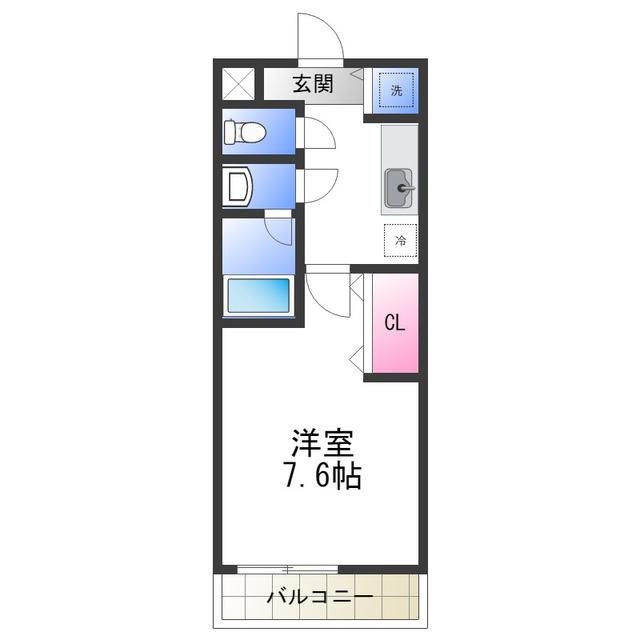 フジパレス札場(1K/1階)の間取り写真