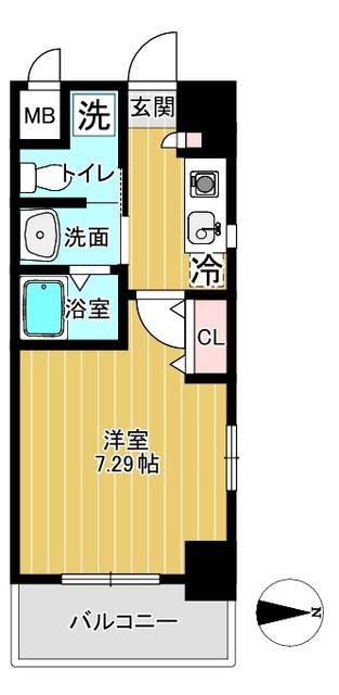 プレシエ新丸子(1K/5階)の間取り写真