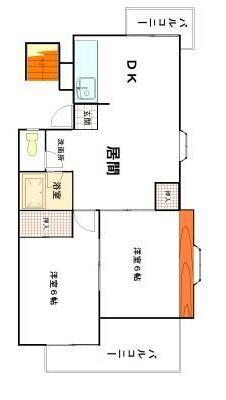 熊澤マンション(2DK/1階)の間取り写真