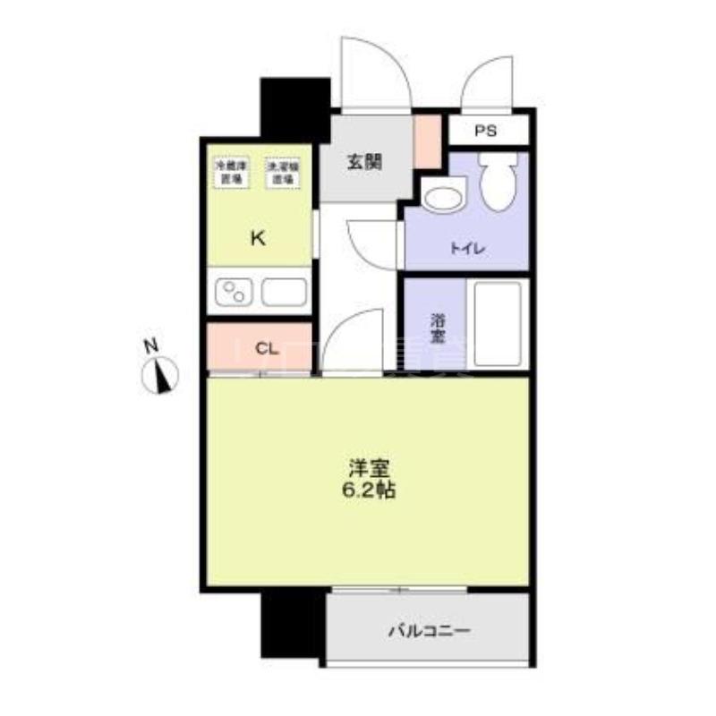 ライジングプレイス大森二番館(1K/1階)の間取り写真