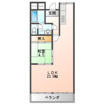 コートSU(1LDK/2階)の間取り写真