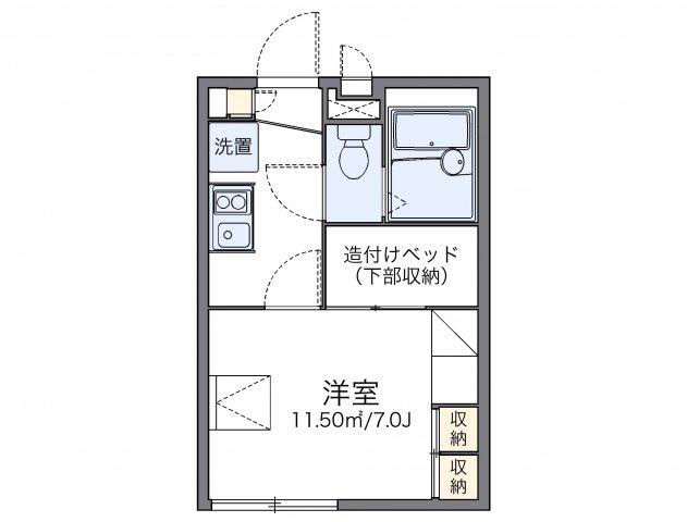 レオパレス府中東(1K/1階)の間取り写真