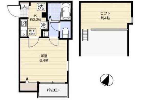アーブル目黒(1K/3階)の間取り写真