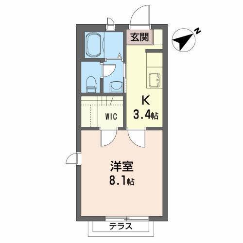 ファミール千田IIC(1K/1階)の間取り写真