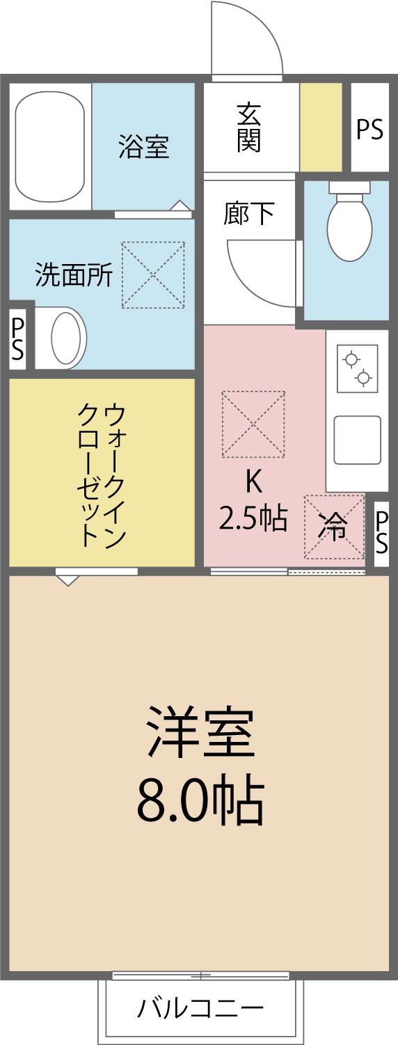 PLACIDE K(1K/1階)の間取り写真