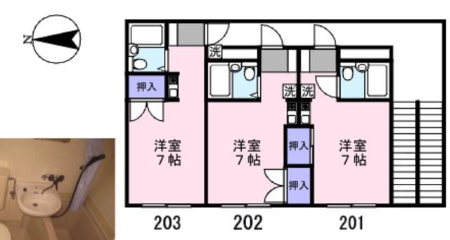マンションクルメ(ワンルーム/2階)の間取り写真