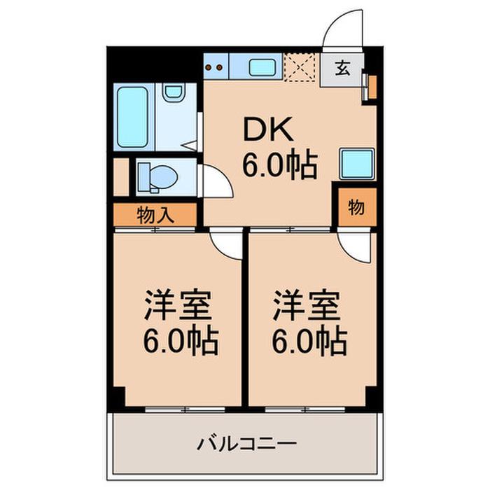 大塚ビル(2DK/7階)の間取り写真