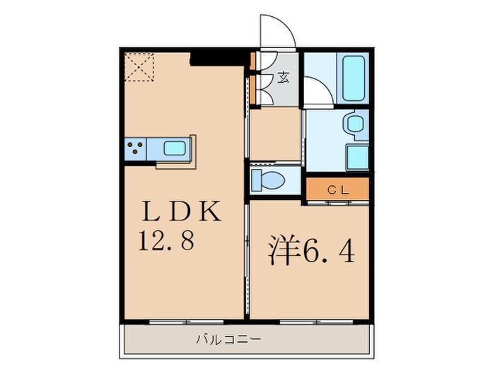 CITTA CASA BIANCA III(1LDK/1階)の間取り写真