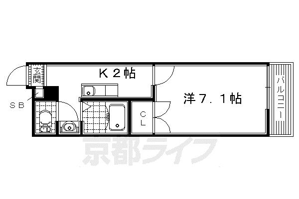 プレジールエスパース(1K/1階)の間取り写真
