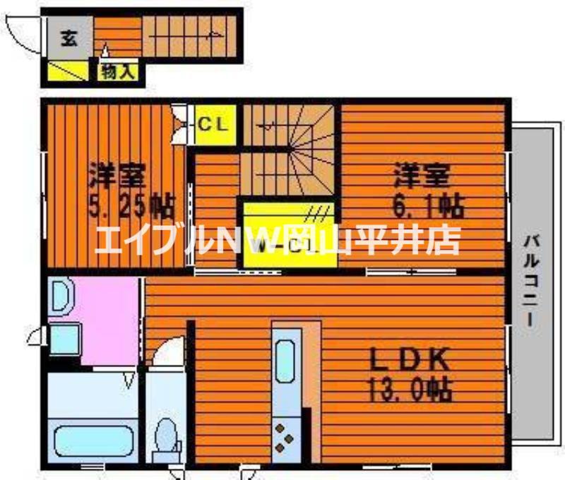 パナシアA(2LDK/2階)の間取り写真