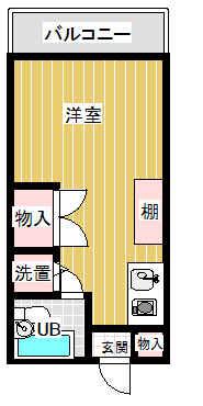 フロントハウス長迫(ワンルーム/3階)の間取り写真