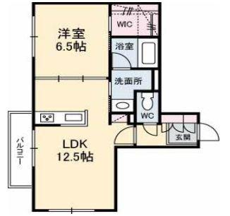 ラ・パーチェ(1LDK/2階)の間取り写真