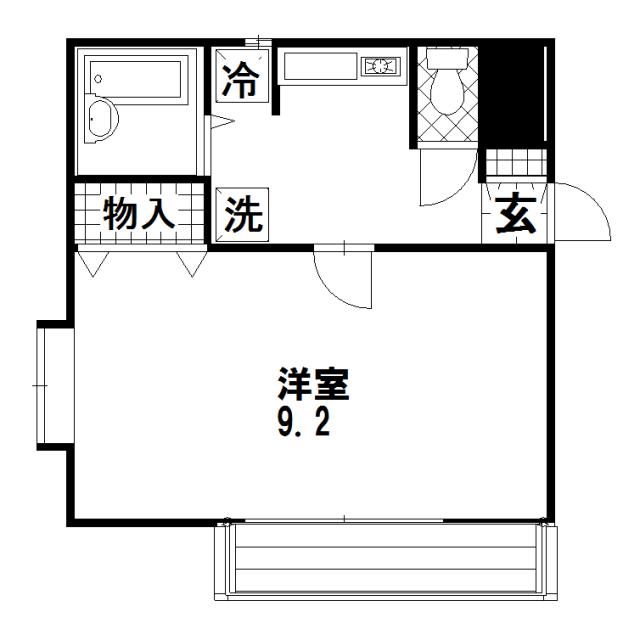 ライズ健軍(1K/3階)の間取り写真