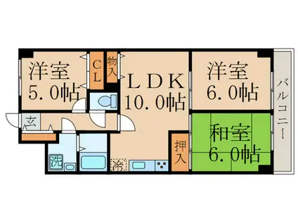 KサンライトマンションIII(3LDK/3階)の間取り写真
