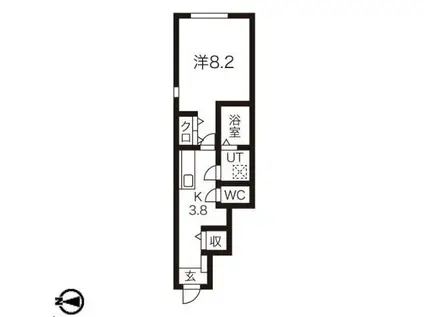 LEBEL DRIE(1K/1階)の間取り写真