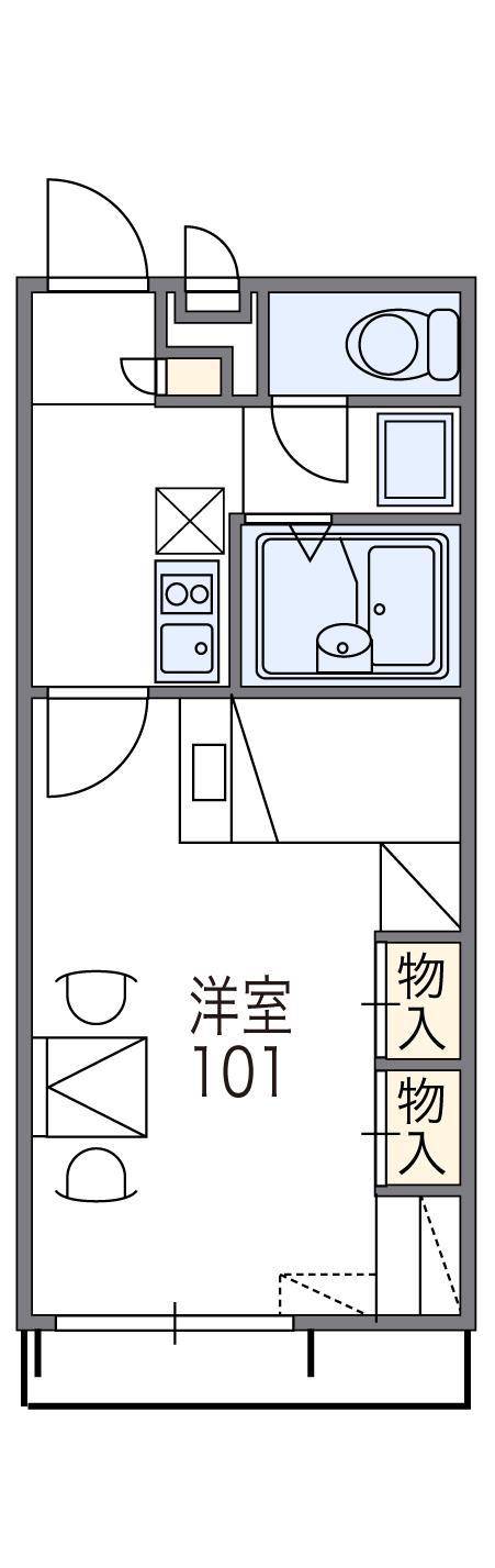 レオパレスLE DEPART21(1K/1階)の間取り写真