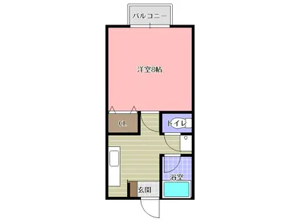 エクレール国東(1K/2階)の間取り写真